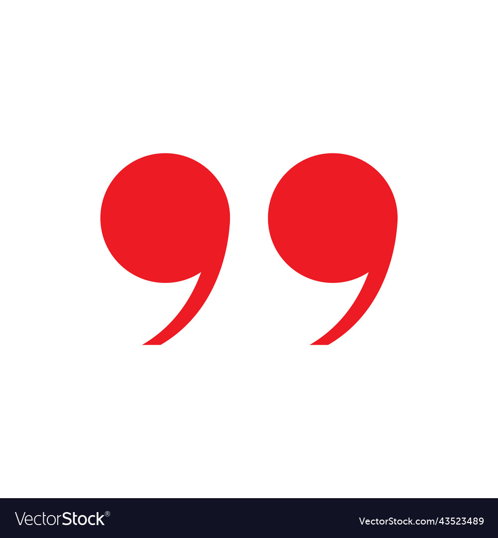 Red quotation mark icon Royalty Free Vector Image