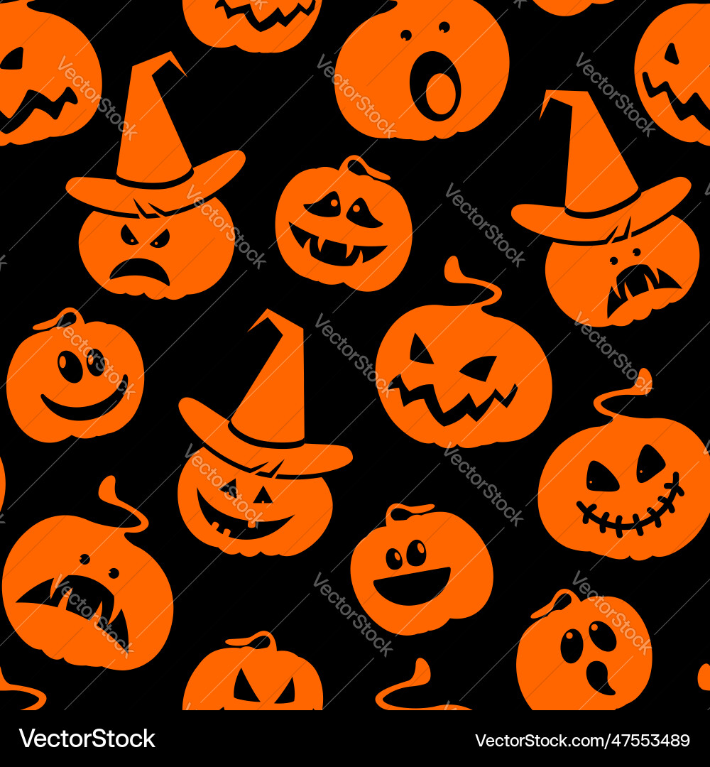 Seamless pattern - orange pumpkins Royalty Free Vector Image