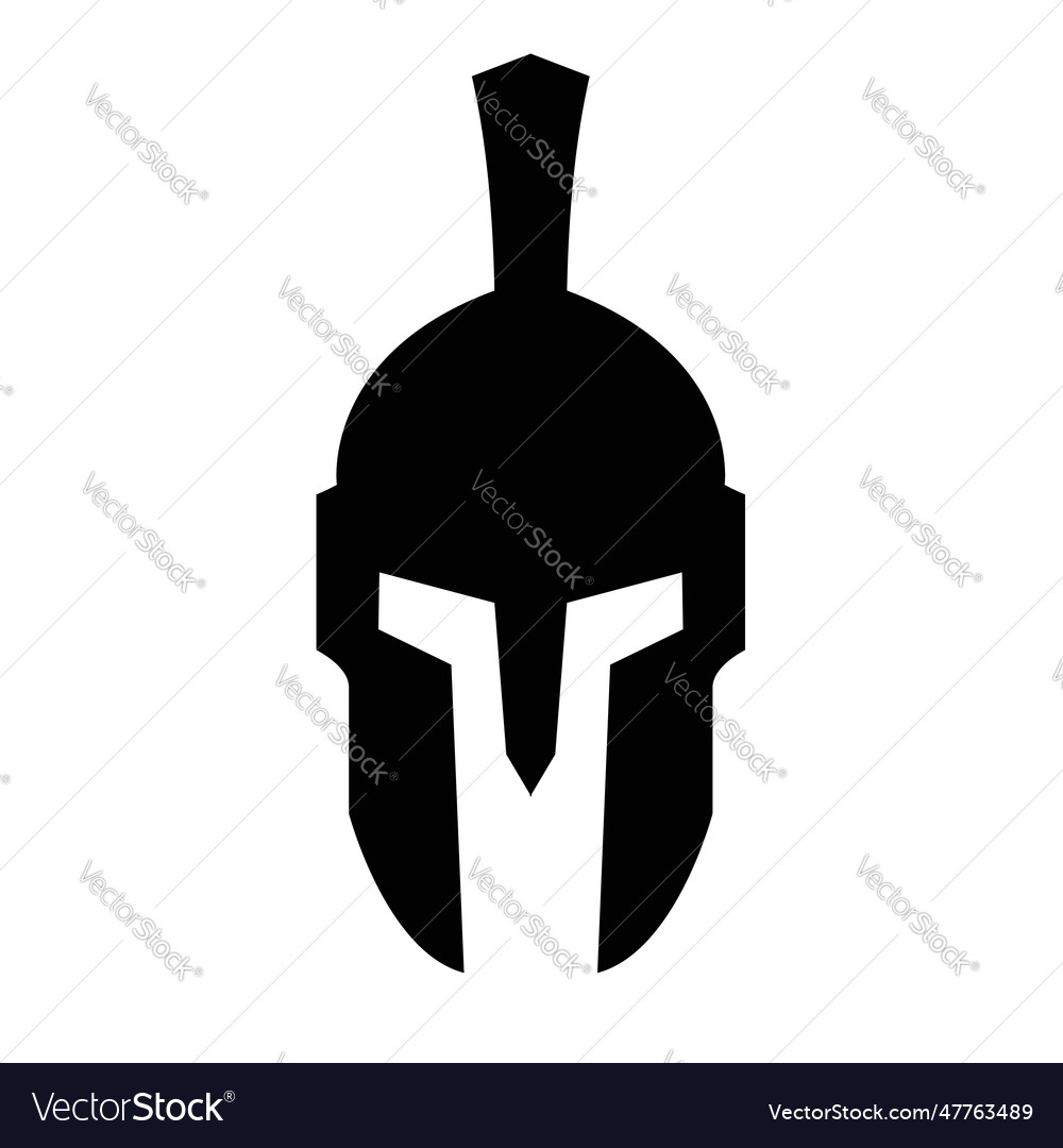 Spartan helmet icon solid Royalty Free Vector Image