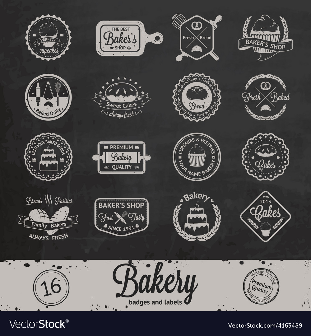 Vintage bakery badges labels and logos Royalty Free Vector