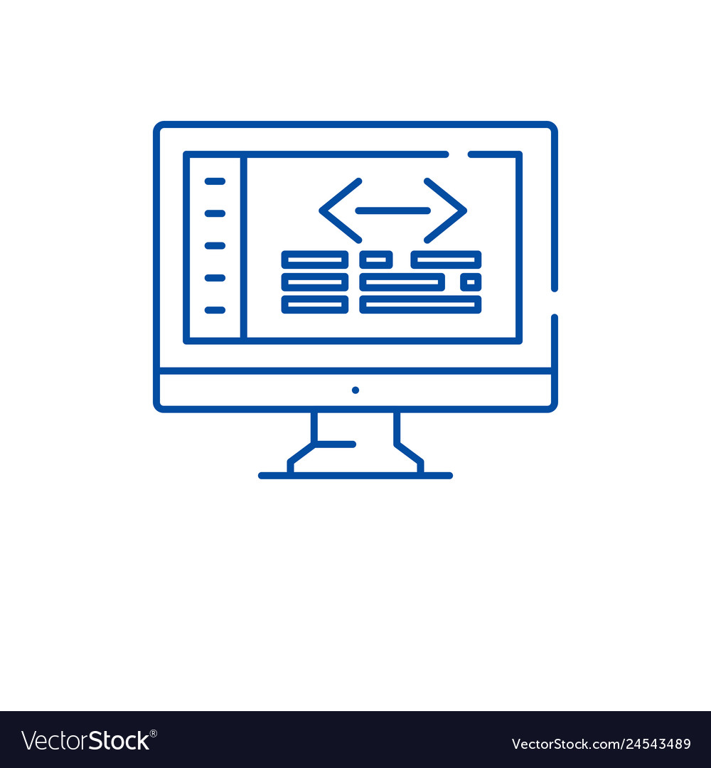 Web-Codierung Linie Icon Konzept flach