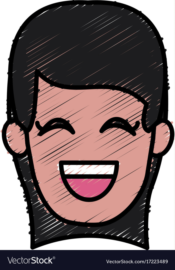 Woman smiling with eyes closed Royalty Free Vector Image