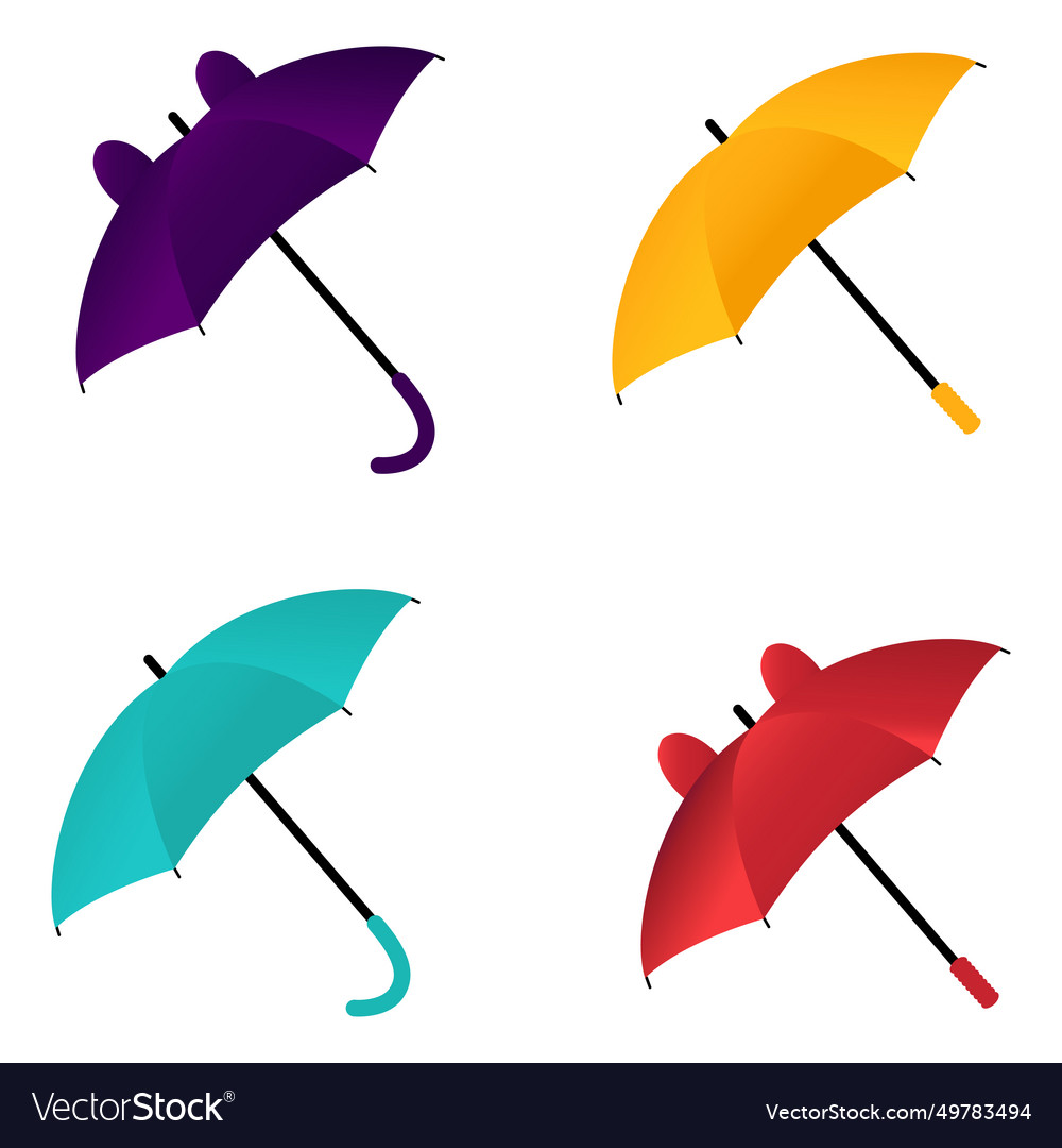 A set of colorful umbrellas Royalty Free Vector Image