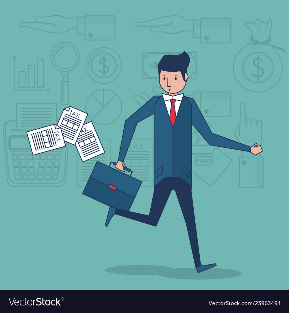 Businessman And Money Symbols Royalty Free Vector Image