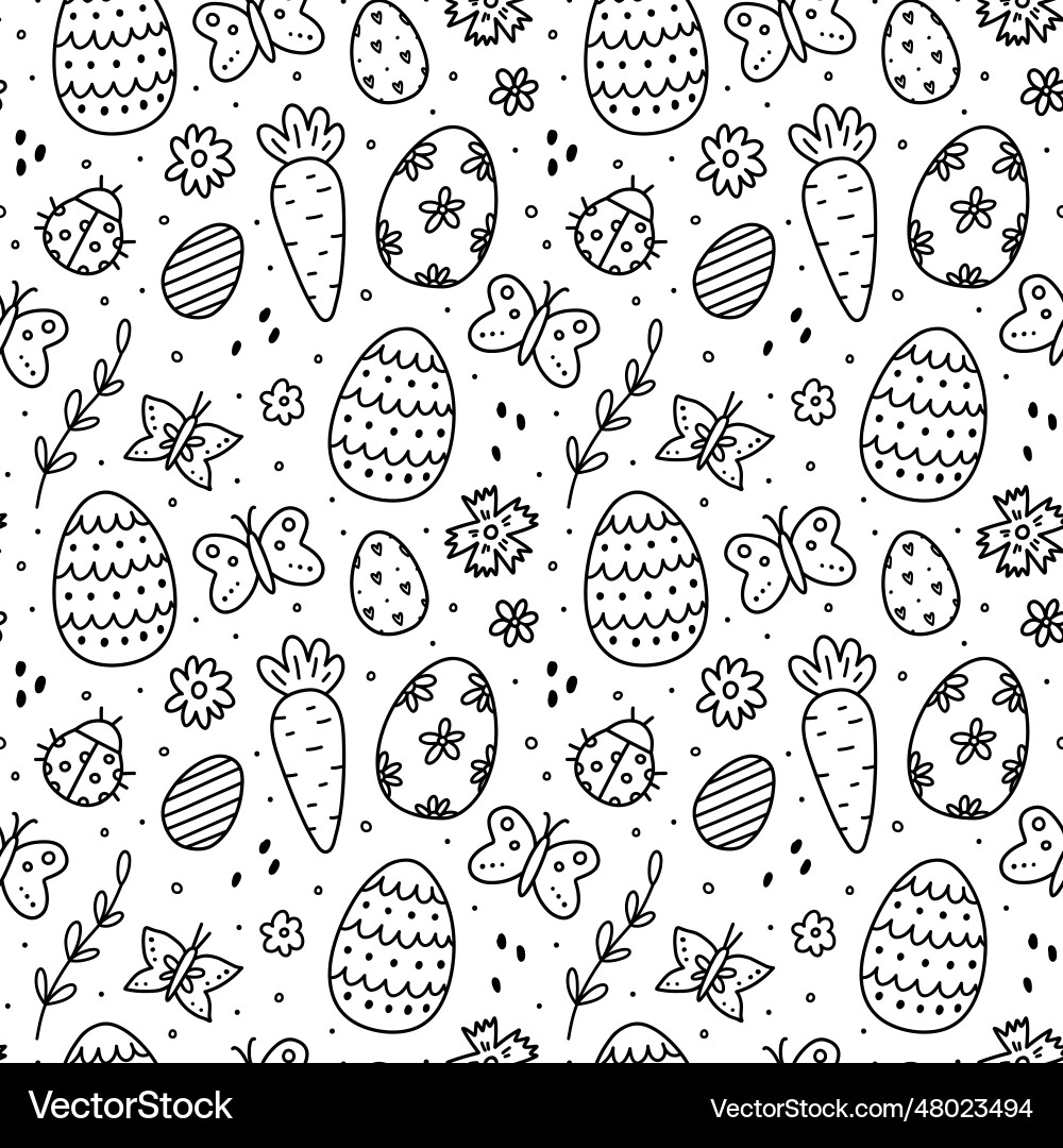 Cute seamless pattern with easter eggs Royalty Free Vector