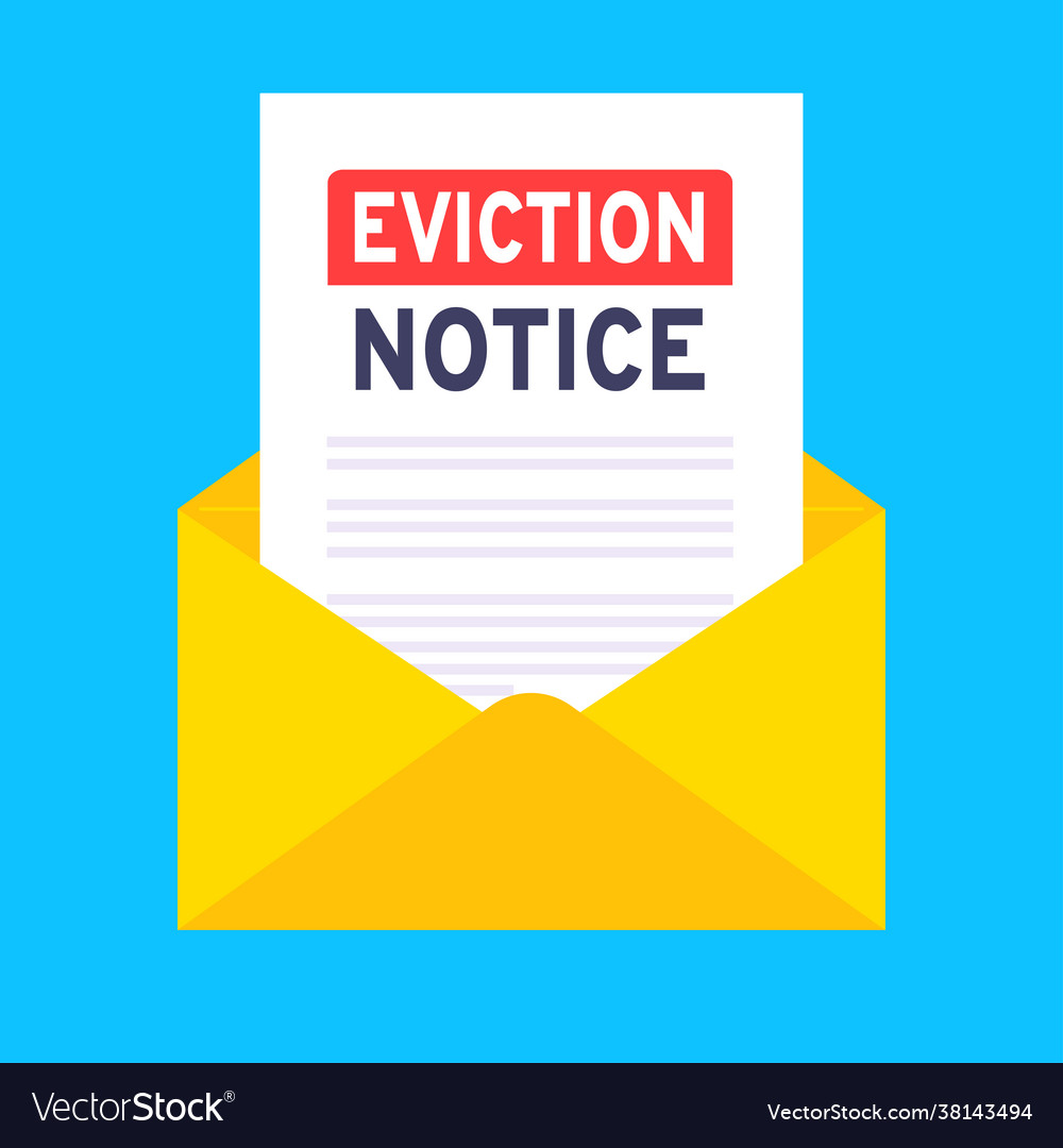 Eviction notice legal document in envelope