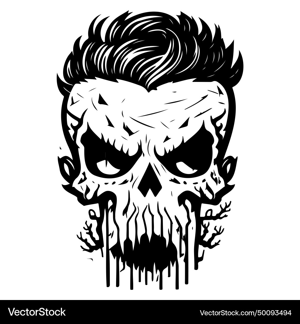 Halloween zombie scary sketch draw Royalty Free Vector Image