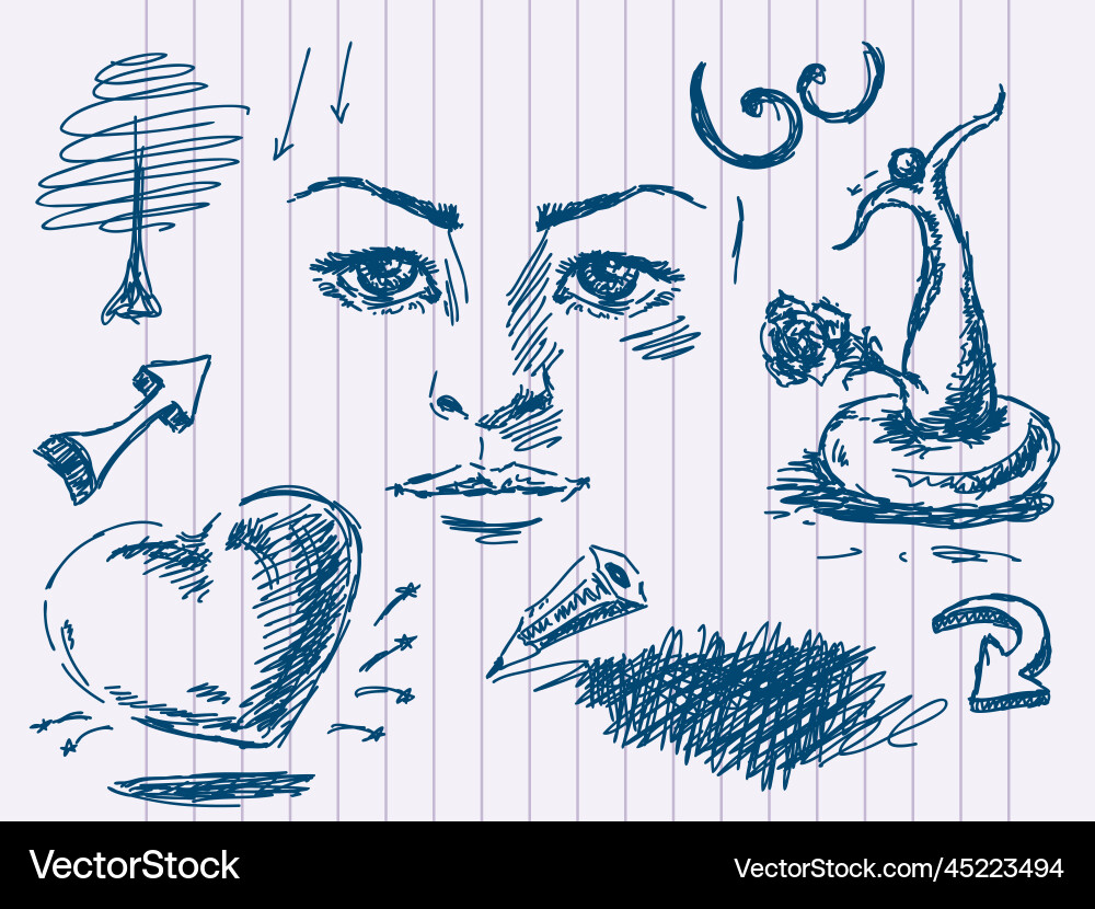 Hand drawn doodles Royalty Free Vector Image - VectorStock