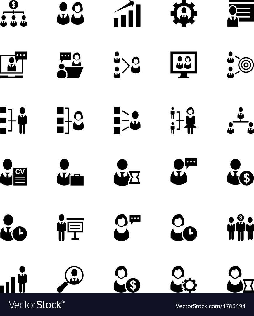 Human Resource Icons 1 Royalty Free Vector Image