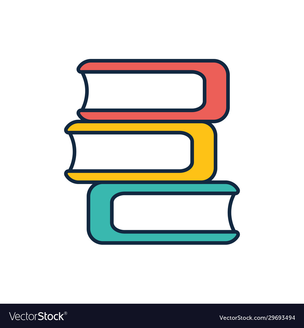 Isolated school books line fill style icon