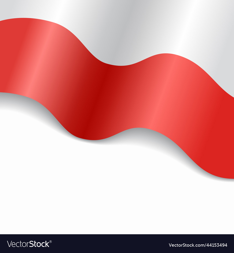 Polish flag wavy abstract background Royalty Free Vector