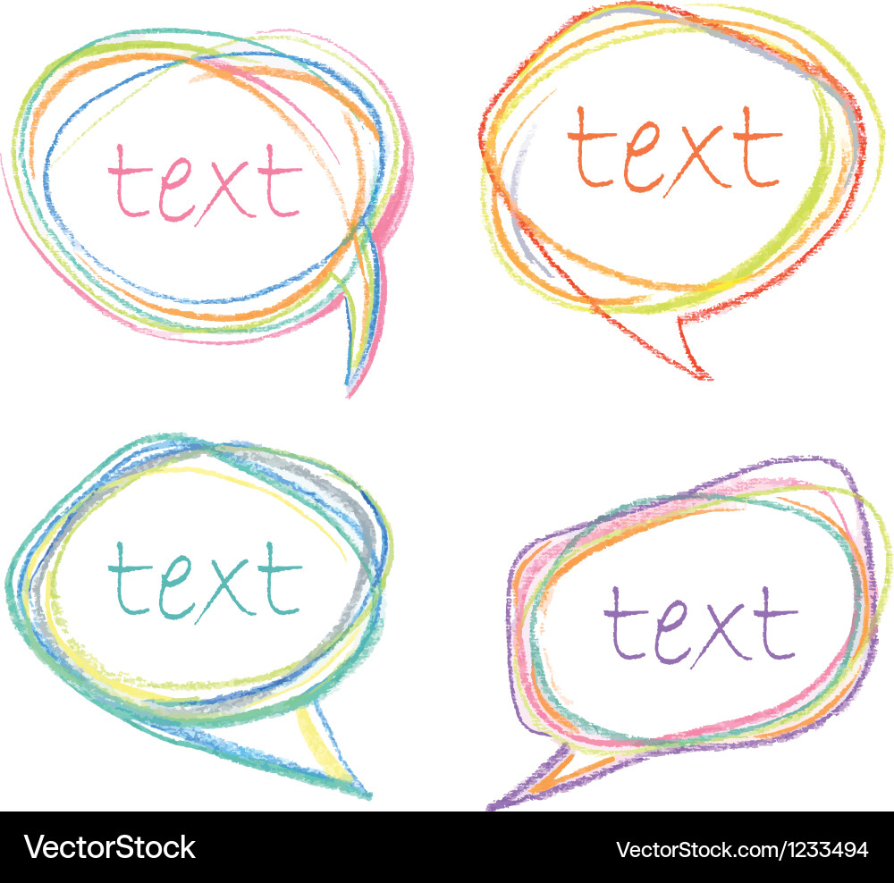 Sketch speech bubbles Royalty Free Vector Image
