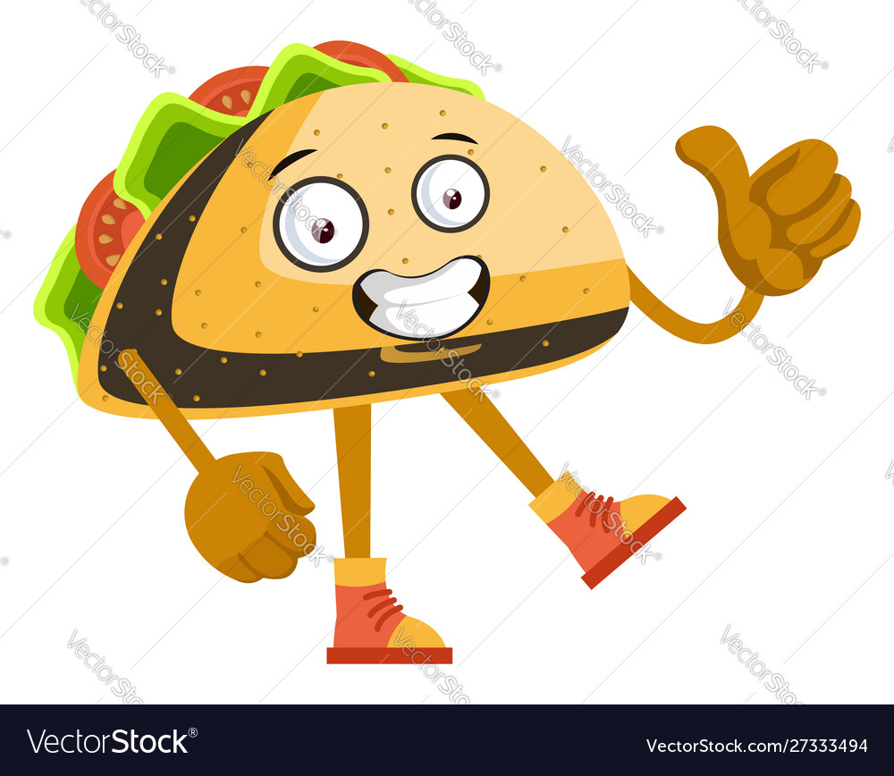 Taco is ok on white background Royalty Free Vector Image