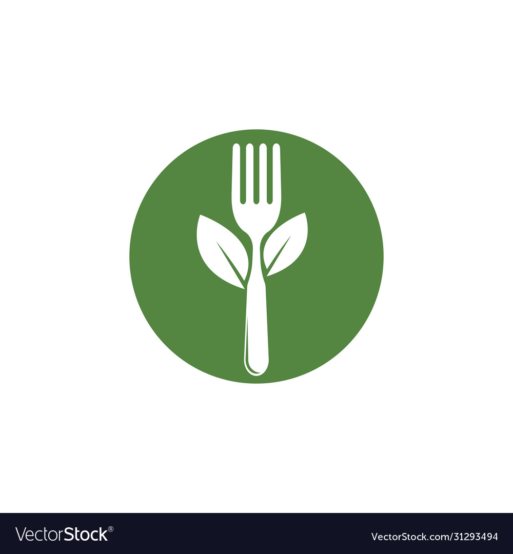 Vegetarian food logo template Royalty Free Vector Image