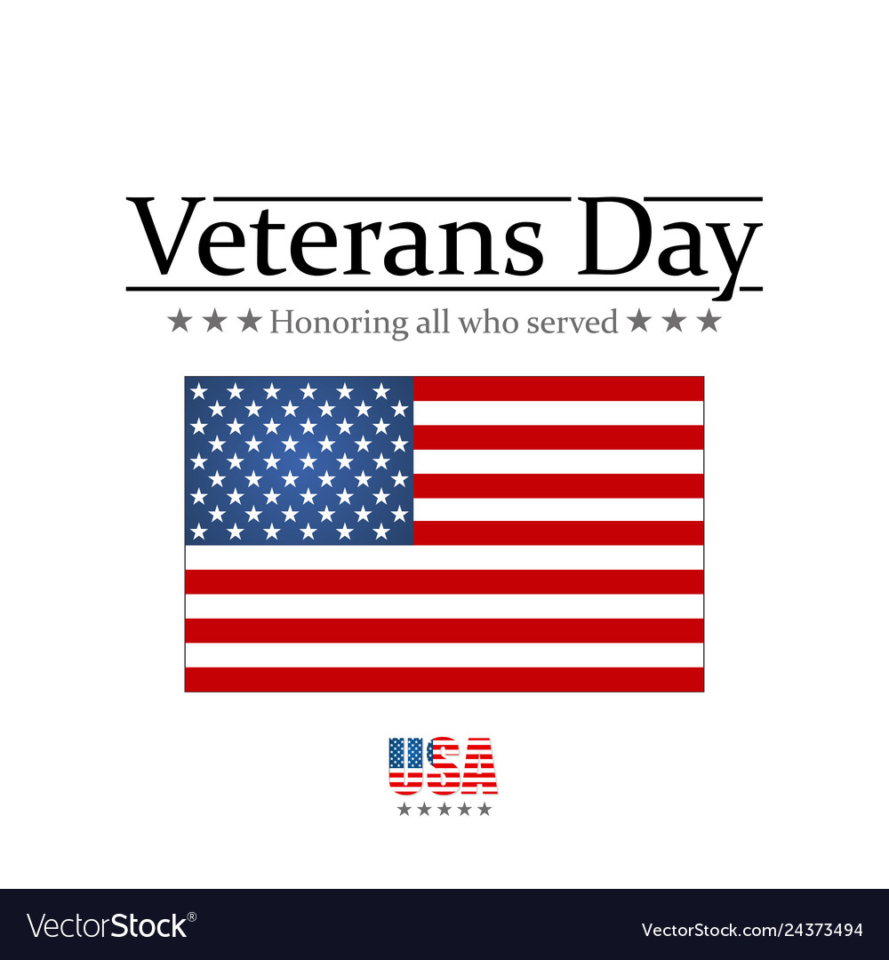 Veterans day honoring all who served usa flag Vector Image