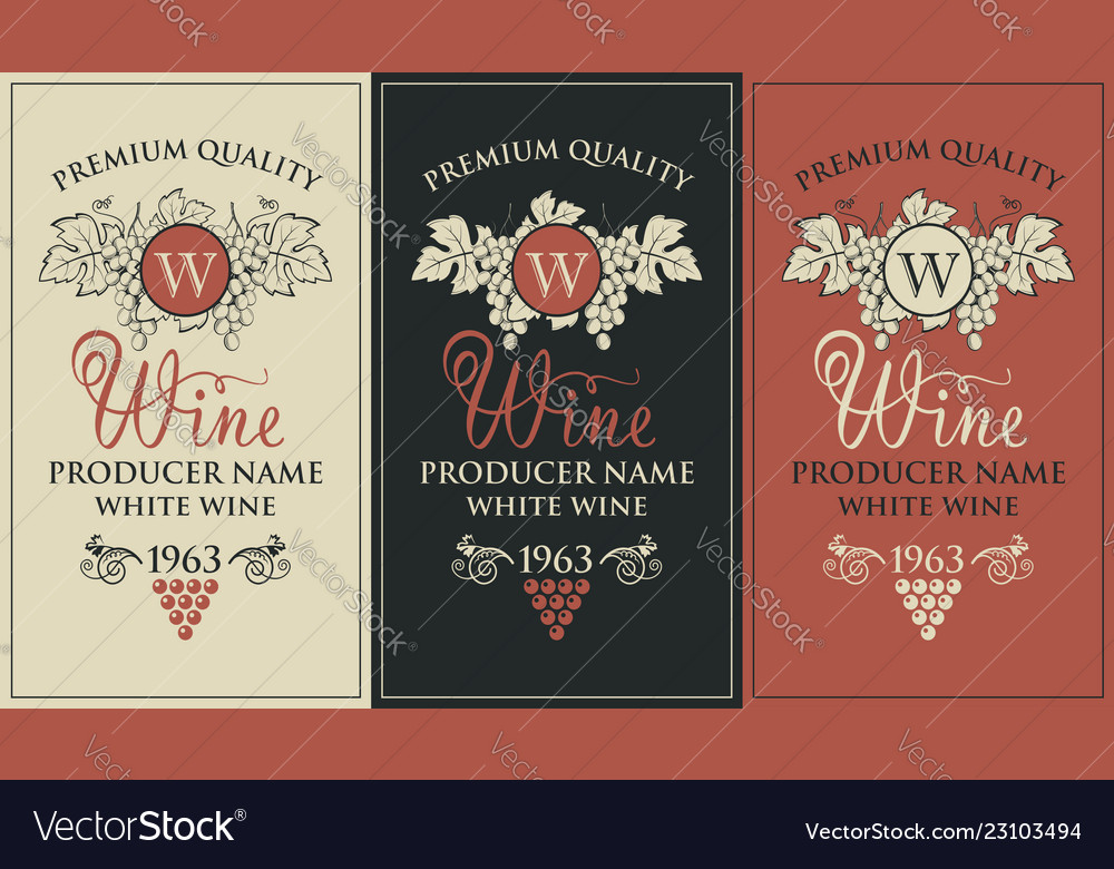 Wine labels set Royalty Free Vector Image - VectorStock