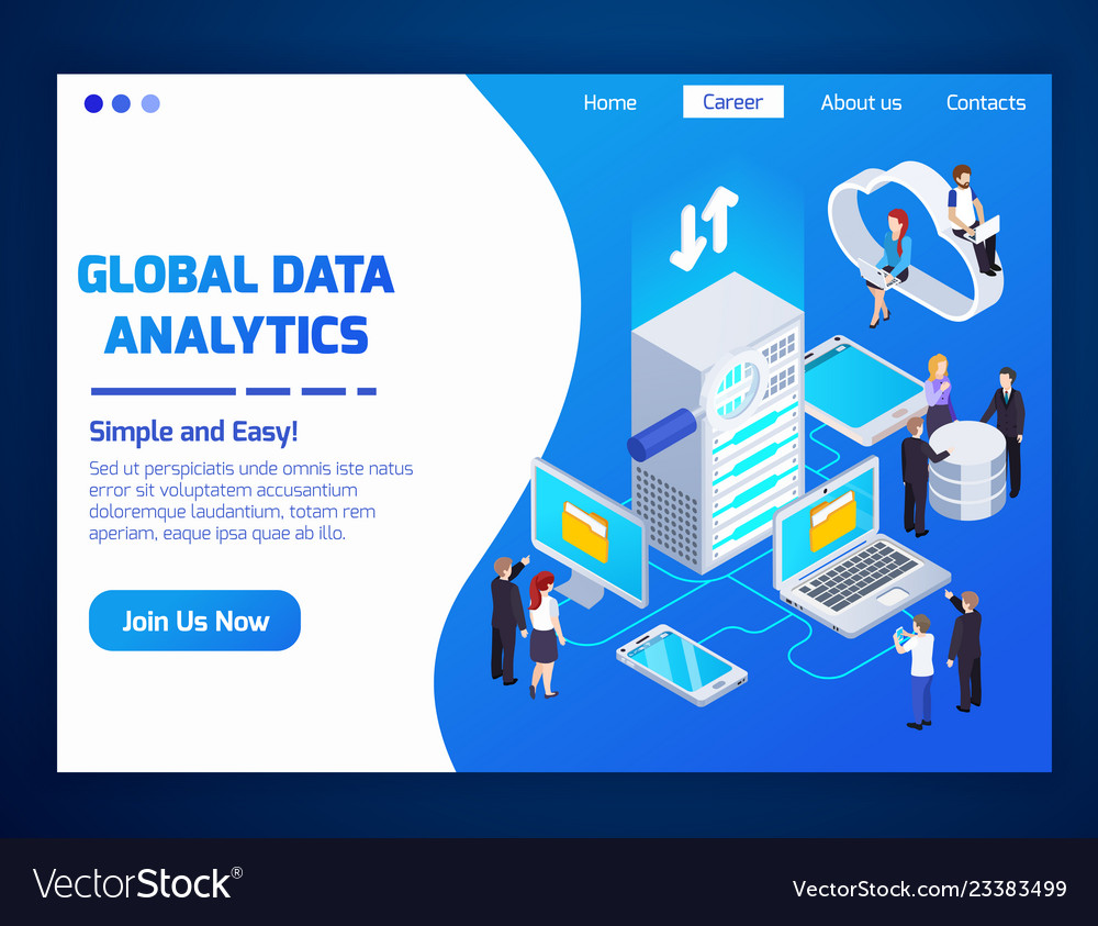 Big data isometric design Royalty Free Vector Image