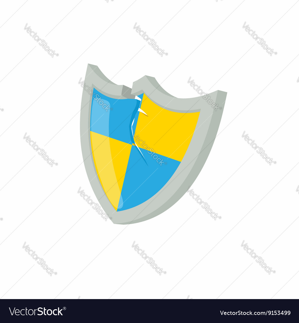 Blue and yellow protection shield icon Royalty Free Vector