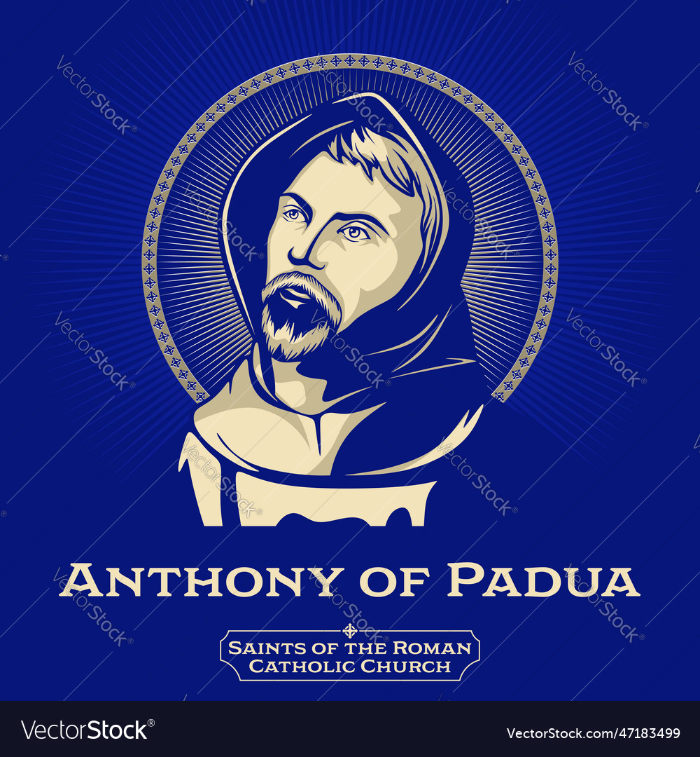 Catholic saint anthony of padua Royalty Free Vector Image