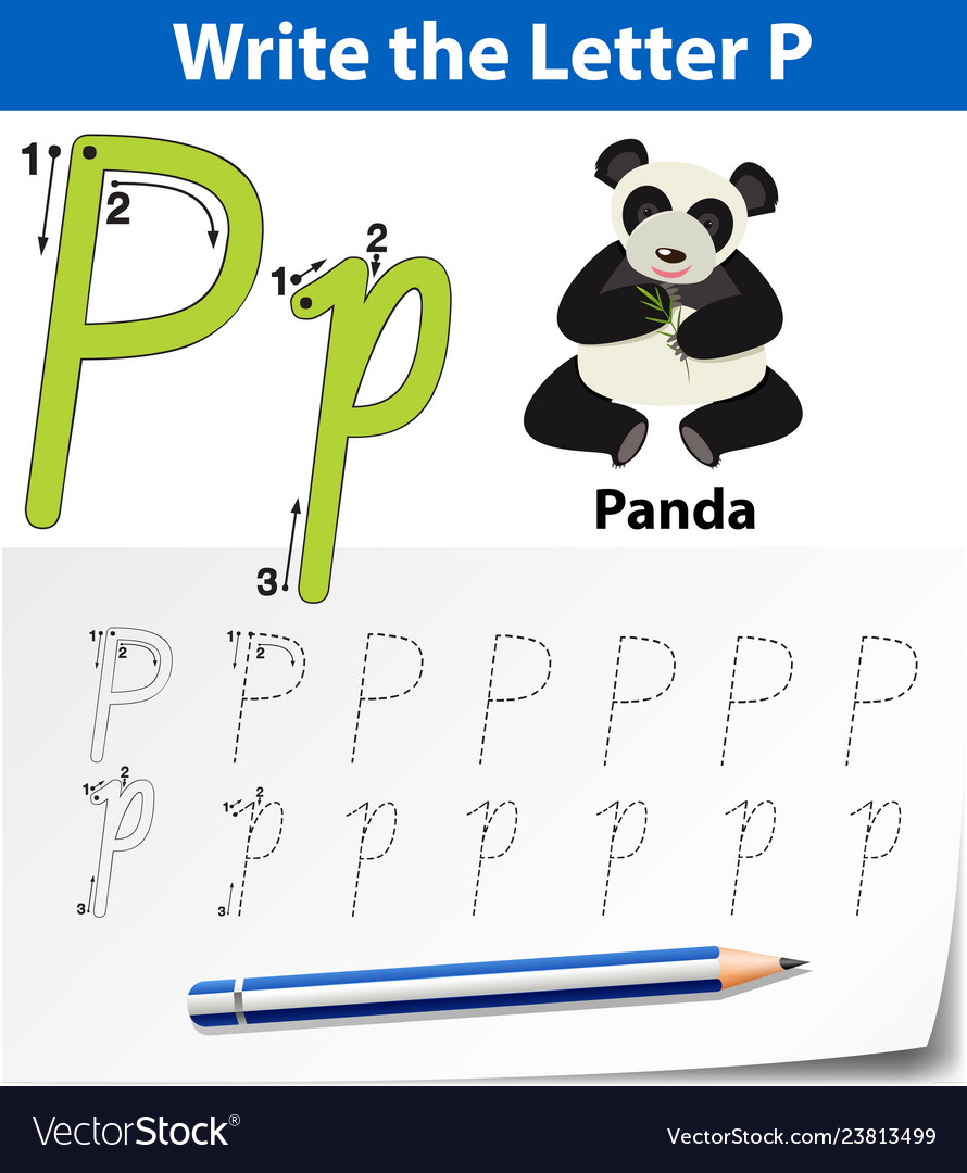 Letter p tracing alphabet worksheets