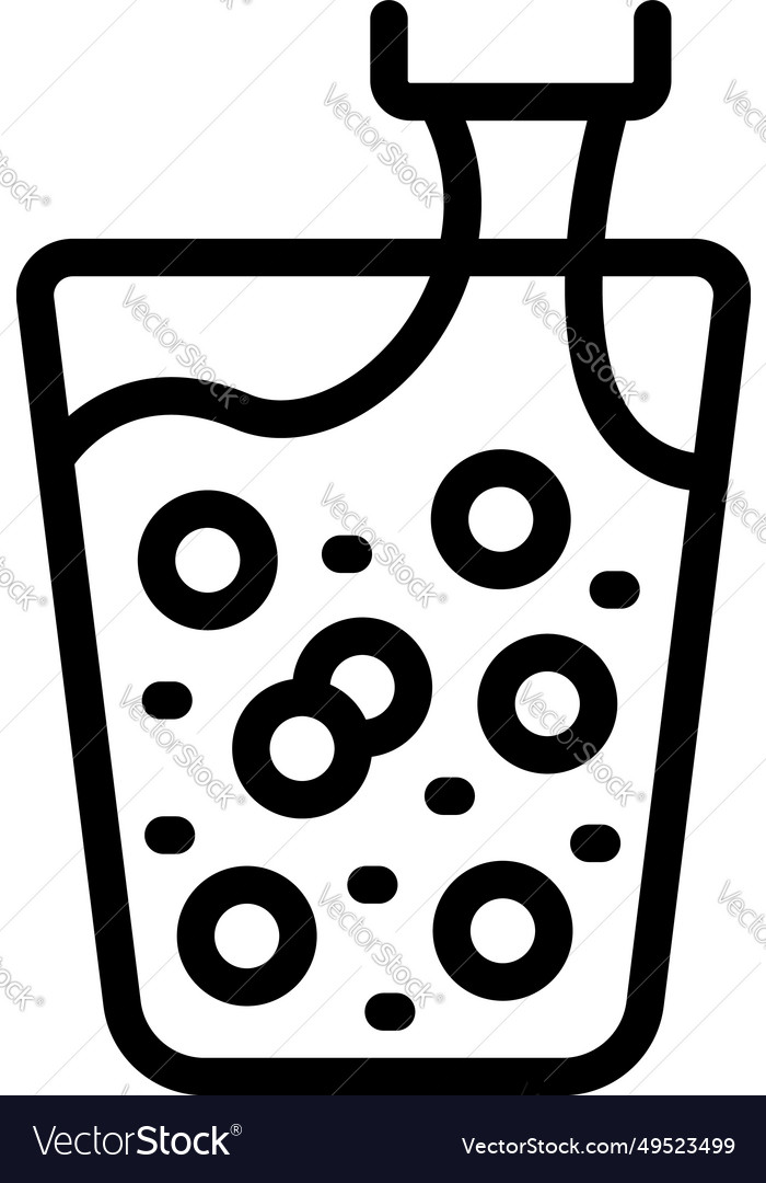 Pearl bubble tea shake icon outline asian Vector Image