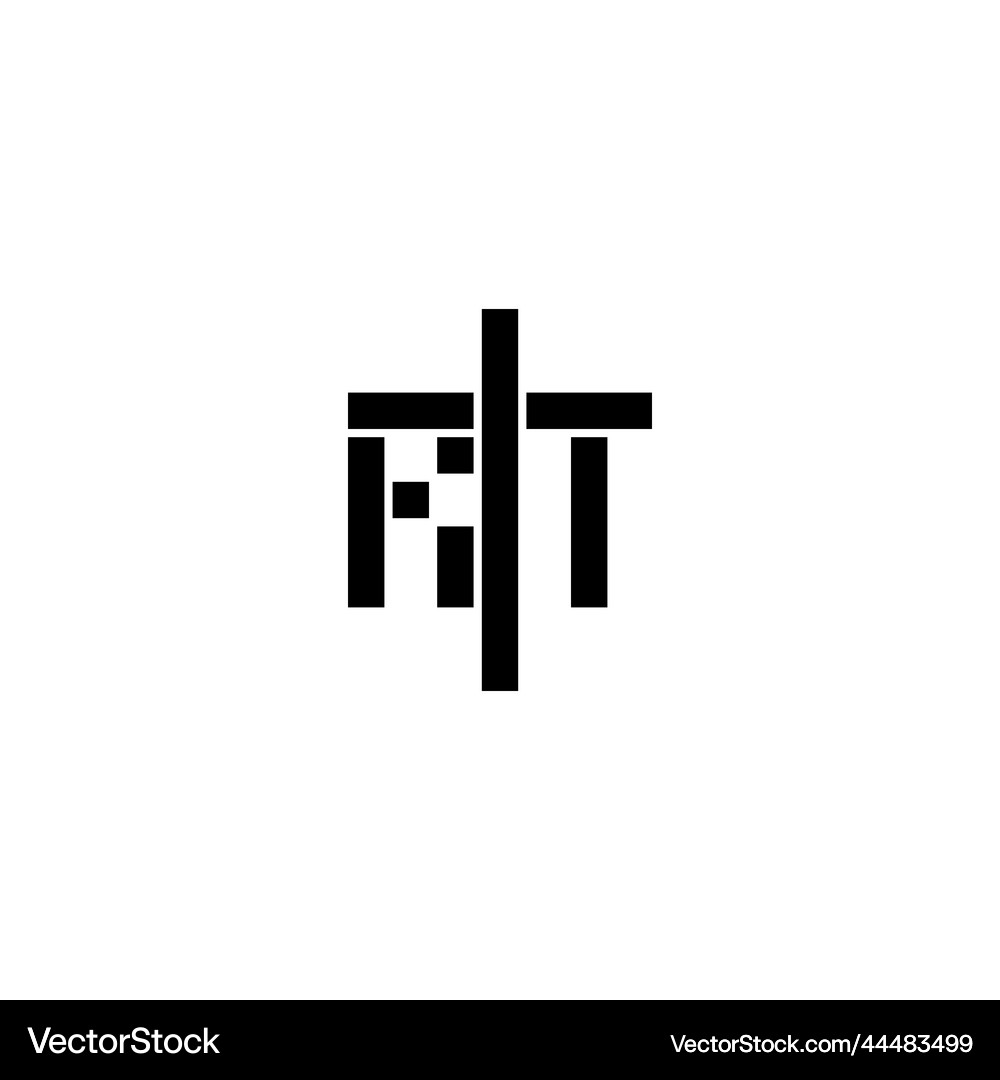 Rt geometric bold concept logo initial concept Vector Image