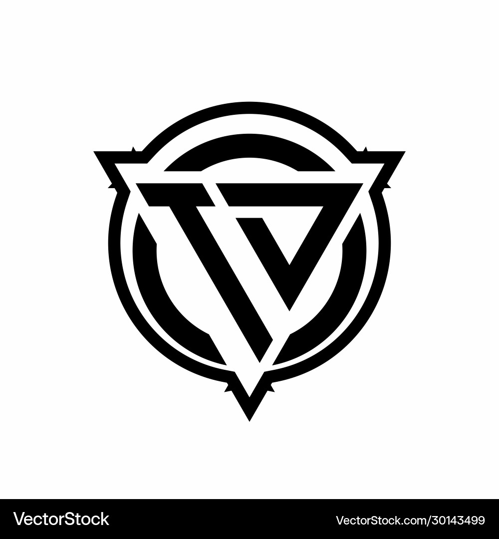 Td logo with triangle shape and circle Royalty Free Vector