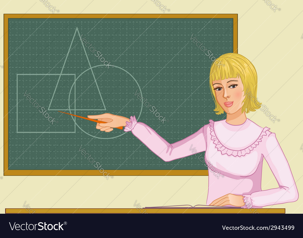 Teacher at blackboard Royalty Free Vector Image