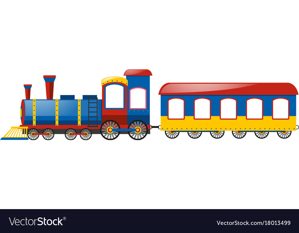 Train and single bogie on white background Vector Image