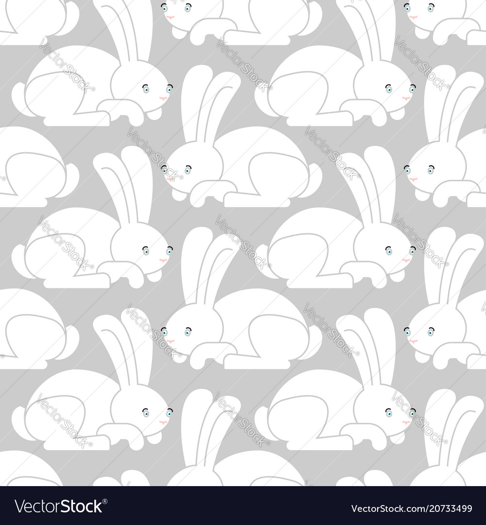 Weiß Kaninchen nahtlose Muster Hase Ornament Hase