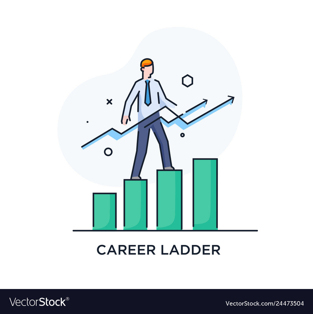 Businessman Climbing Graph Career Success Vector Image vectorstock