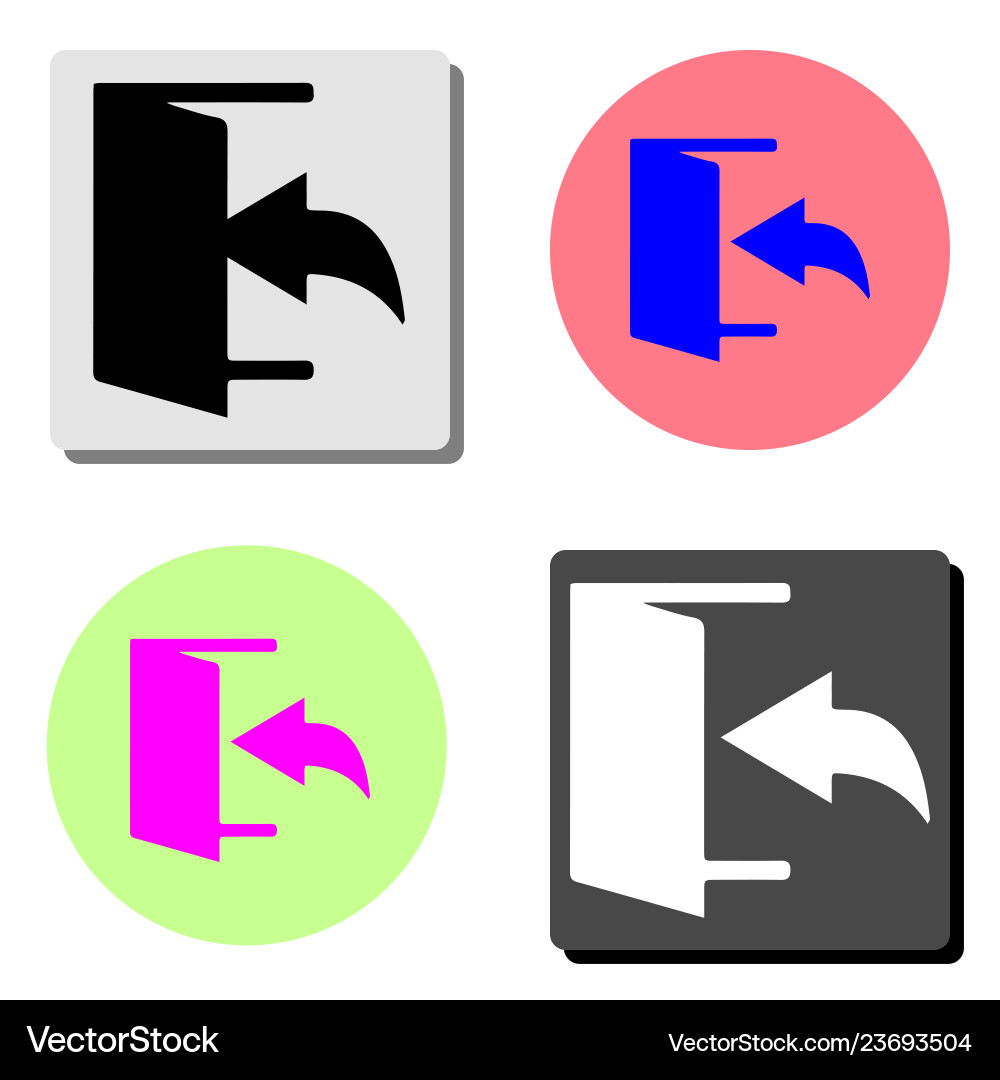 Exit logout and output outlet out flat icon Vector Image