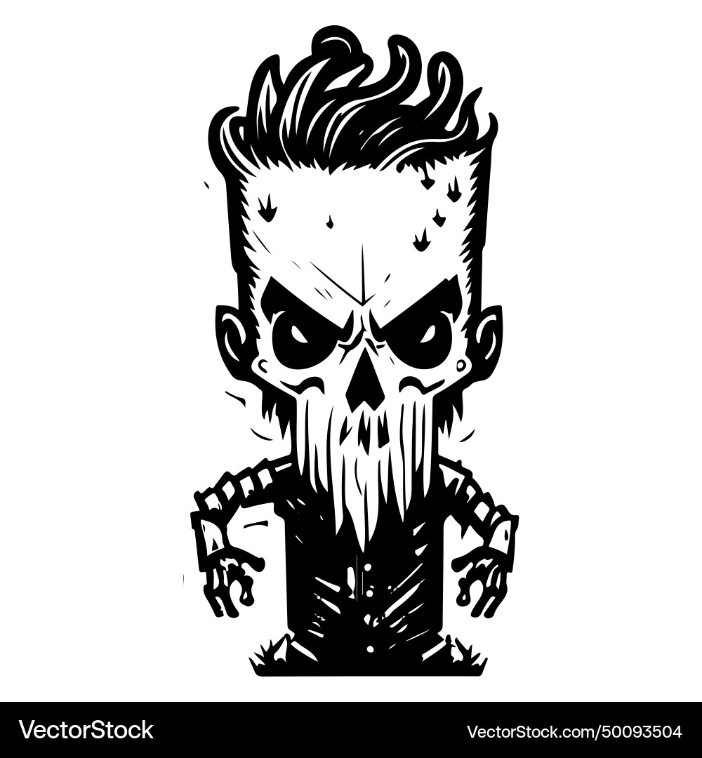 Halloween zombie scary sketch draw Royalty Free Vector Image