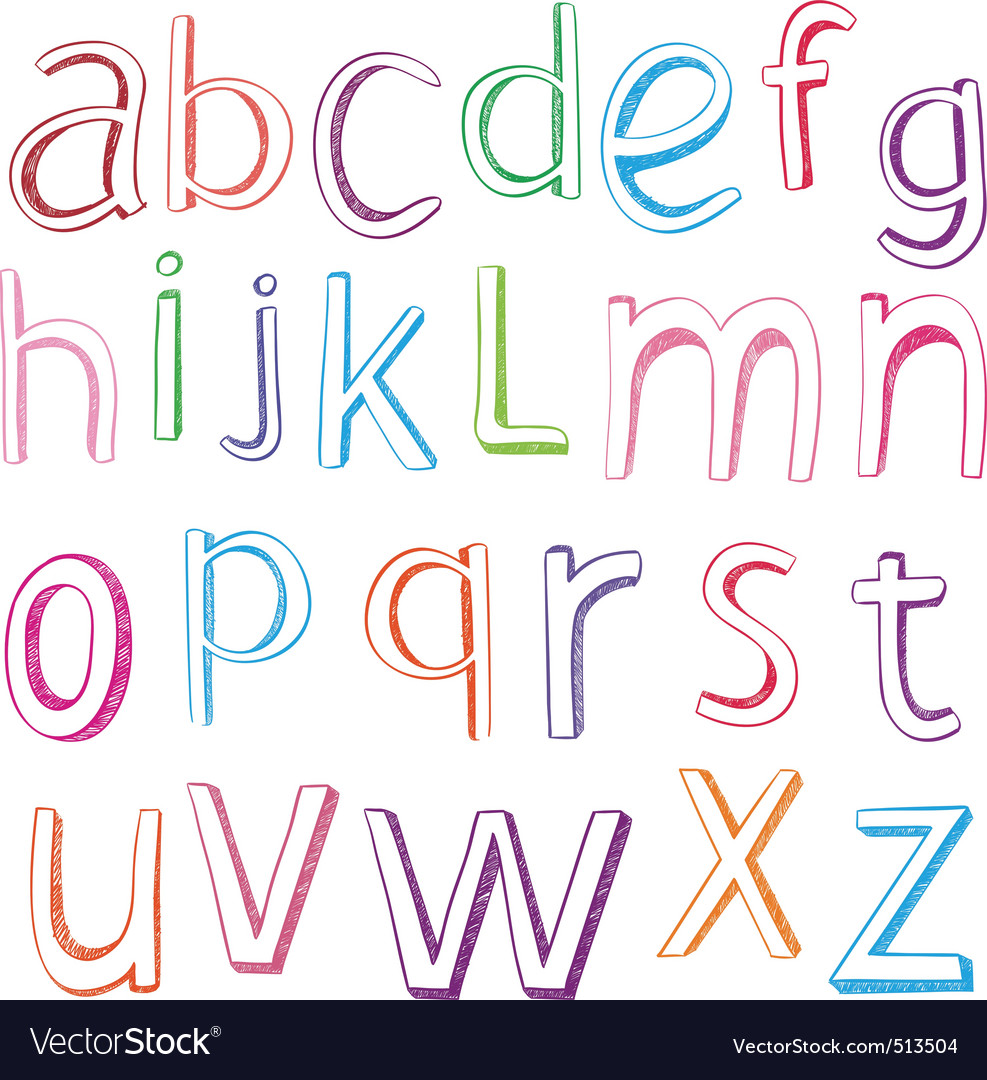 Hand drawn alphabet letters