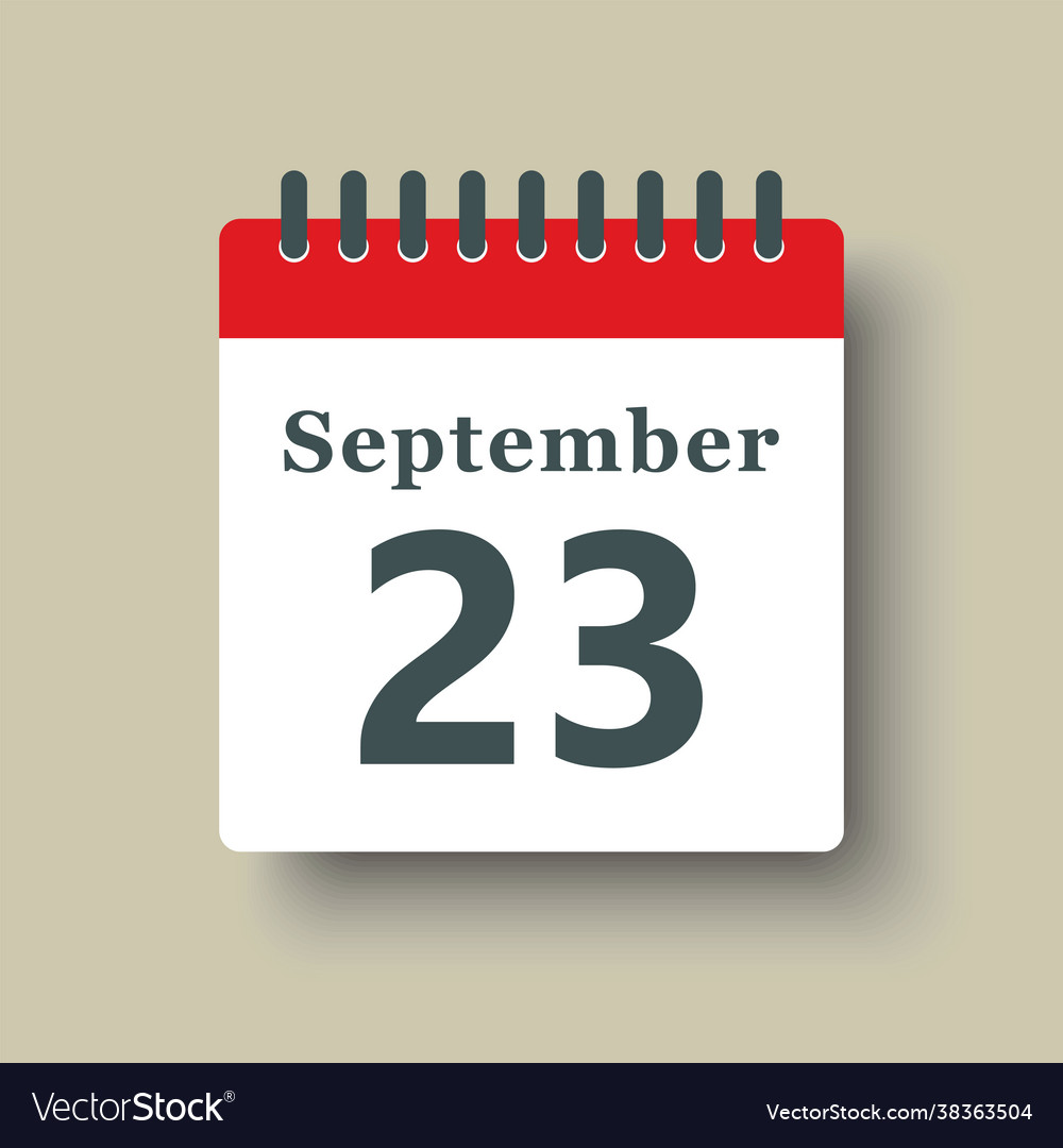 Icon day date 23 september template calendar page