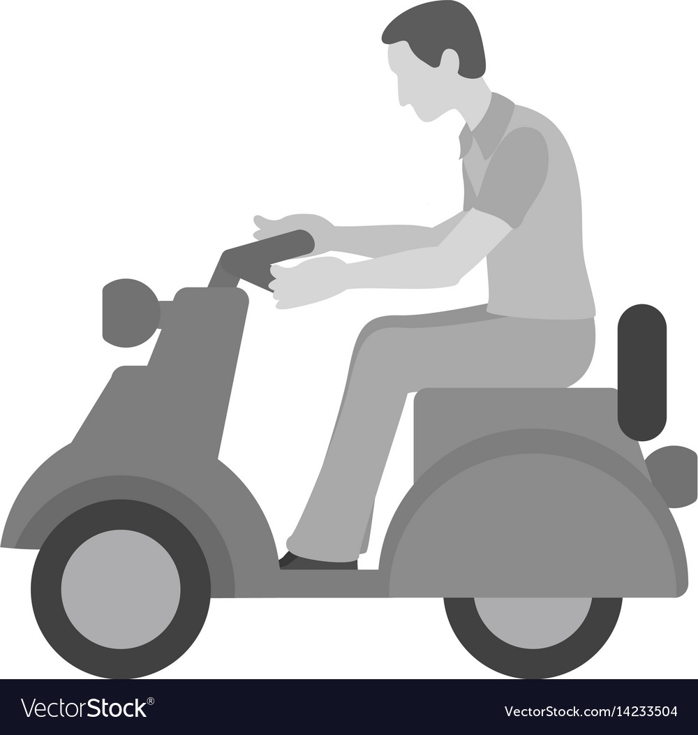 Riding scooter Royalty Free Vector Image - VectorStock