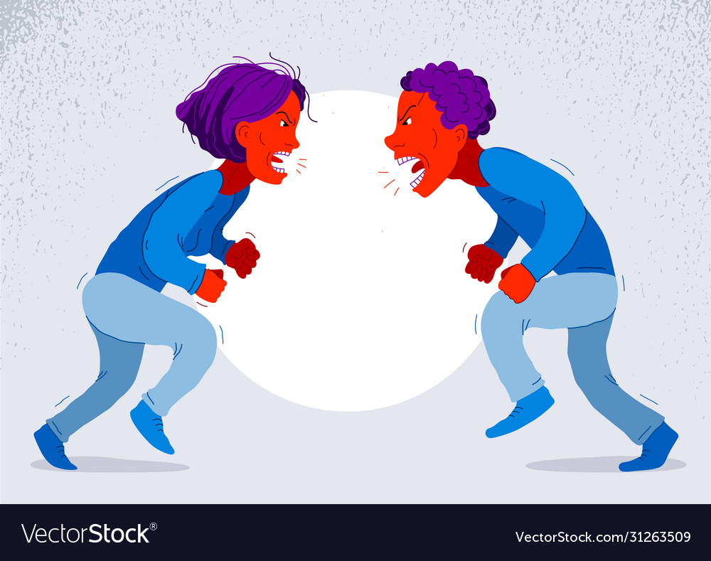 Abusive relations concept man and woman Royalty Free Vector