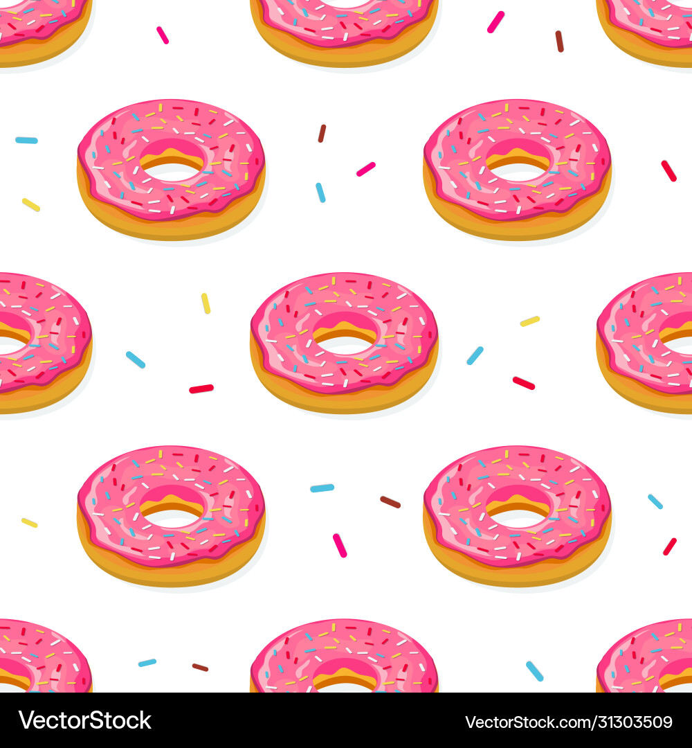 Donuts seamless pattern Royalty Free Vector Image