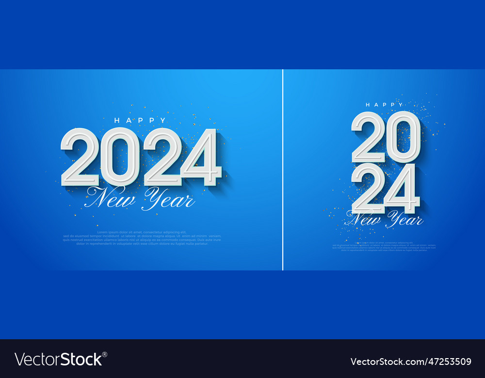 Happy new year 2024 number of a number to Vector Image