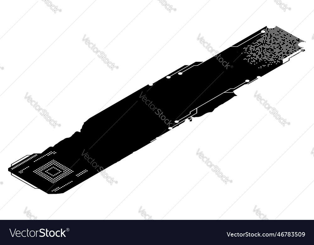 Isometric rectangular design element silhouette