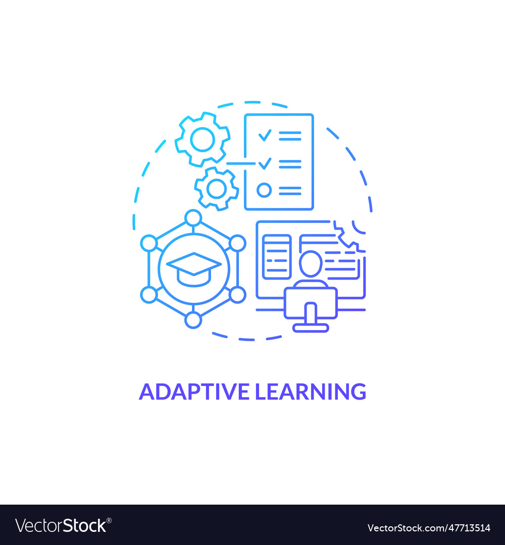 Adaptive learning in ai education concept icon Vector Image