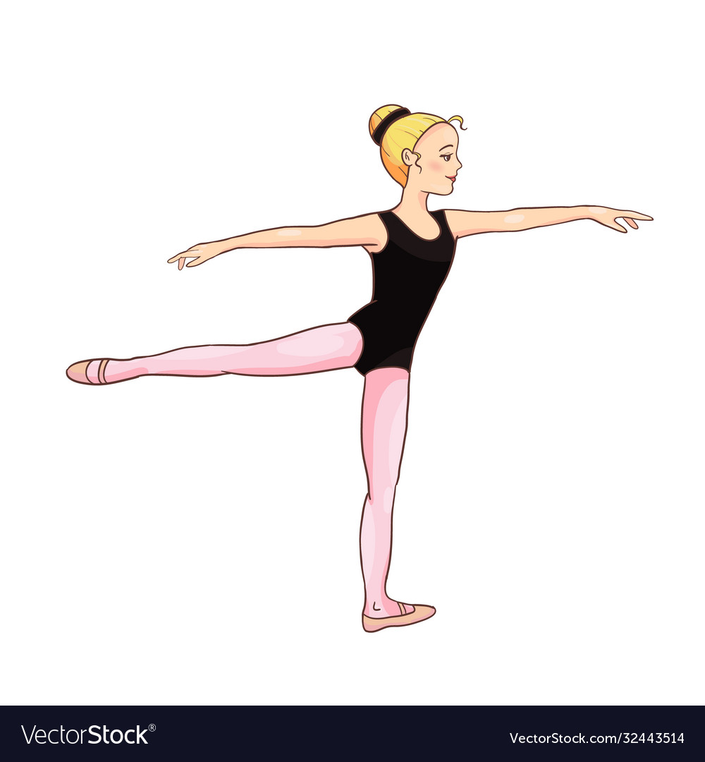 Beauty white blonde ballerina dance pose