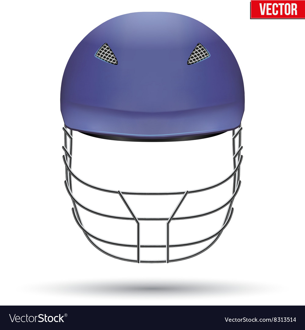 Blue cricket helmet front view