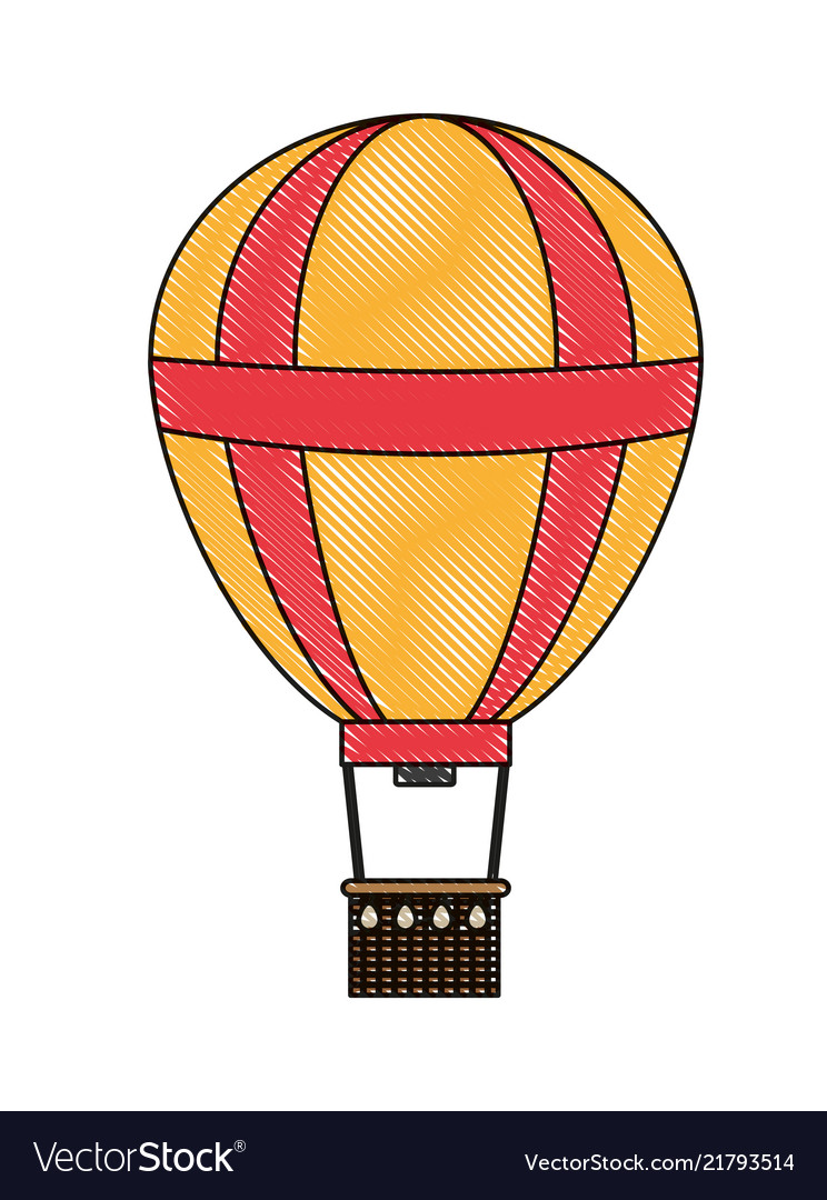 Doodle funny air balloon cute entertainment Vector Image