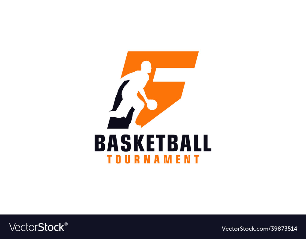 Buchstaben f mit Basketball Logo Design