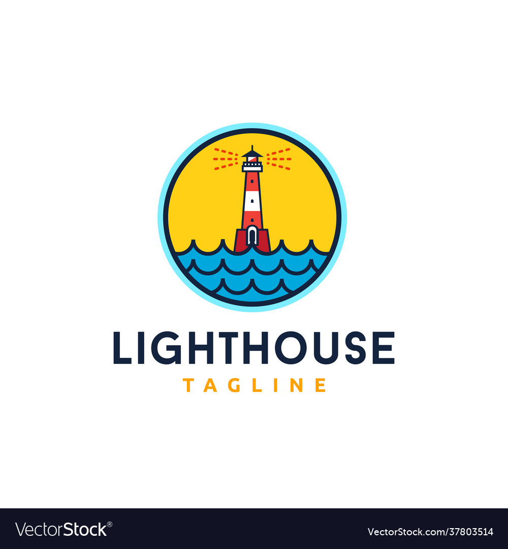 Lighthouse symbols logo design icon