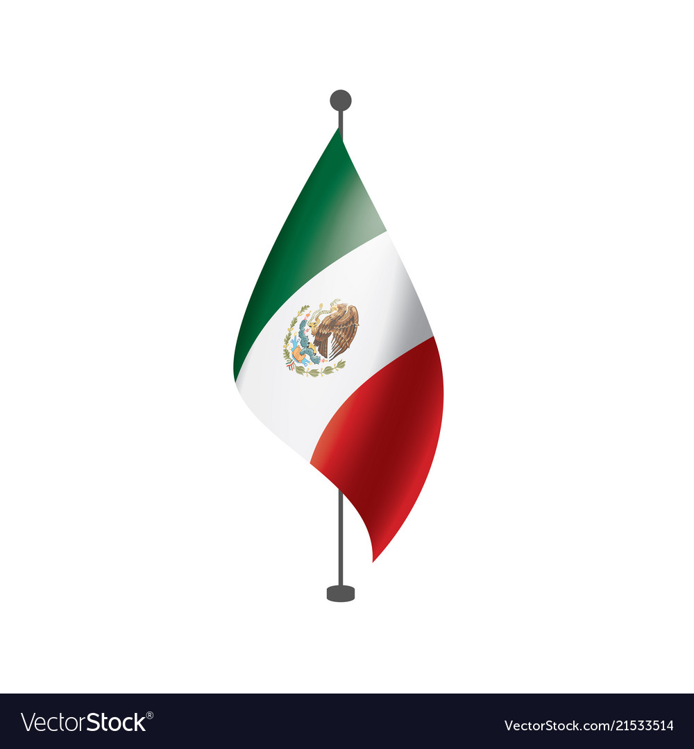 Mexican flag on a white Royalty Free Vector Image