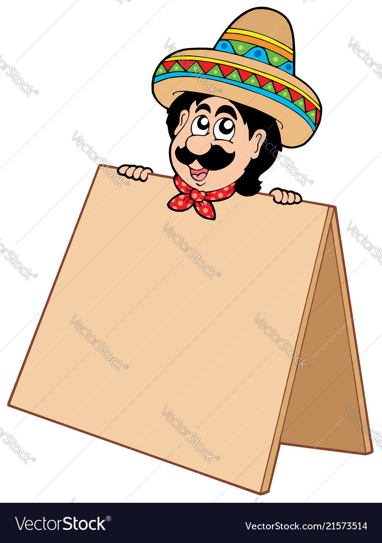 Mexican man with table