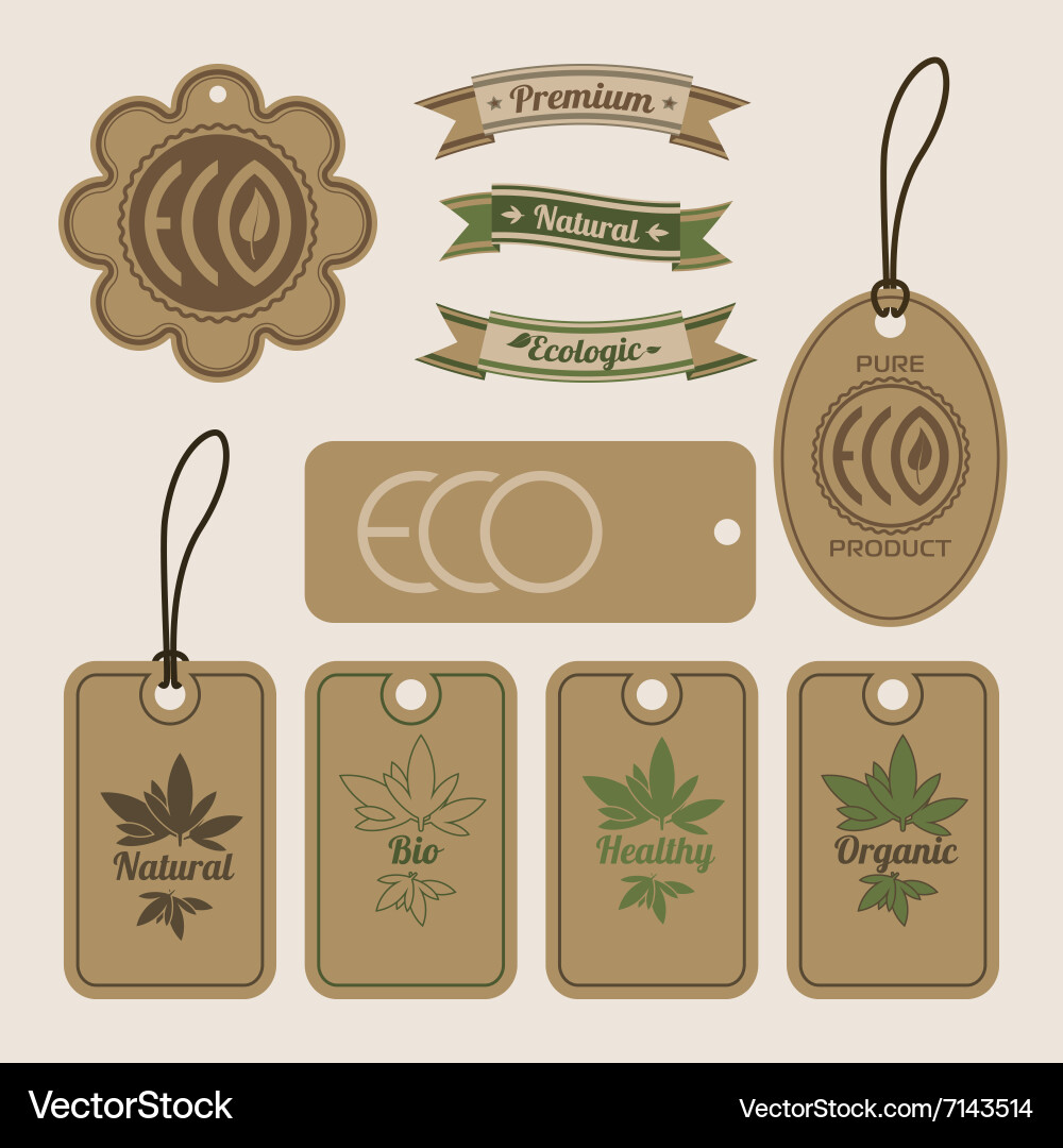 Organic labels and elements Royalty Free Vector Image