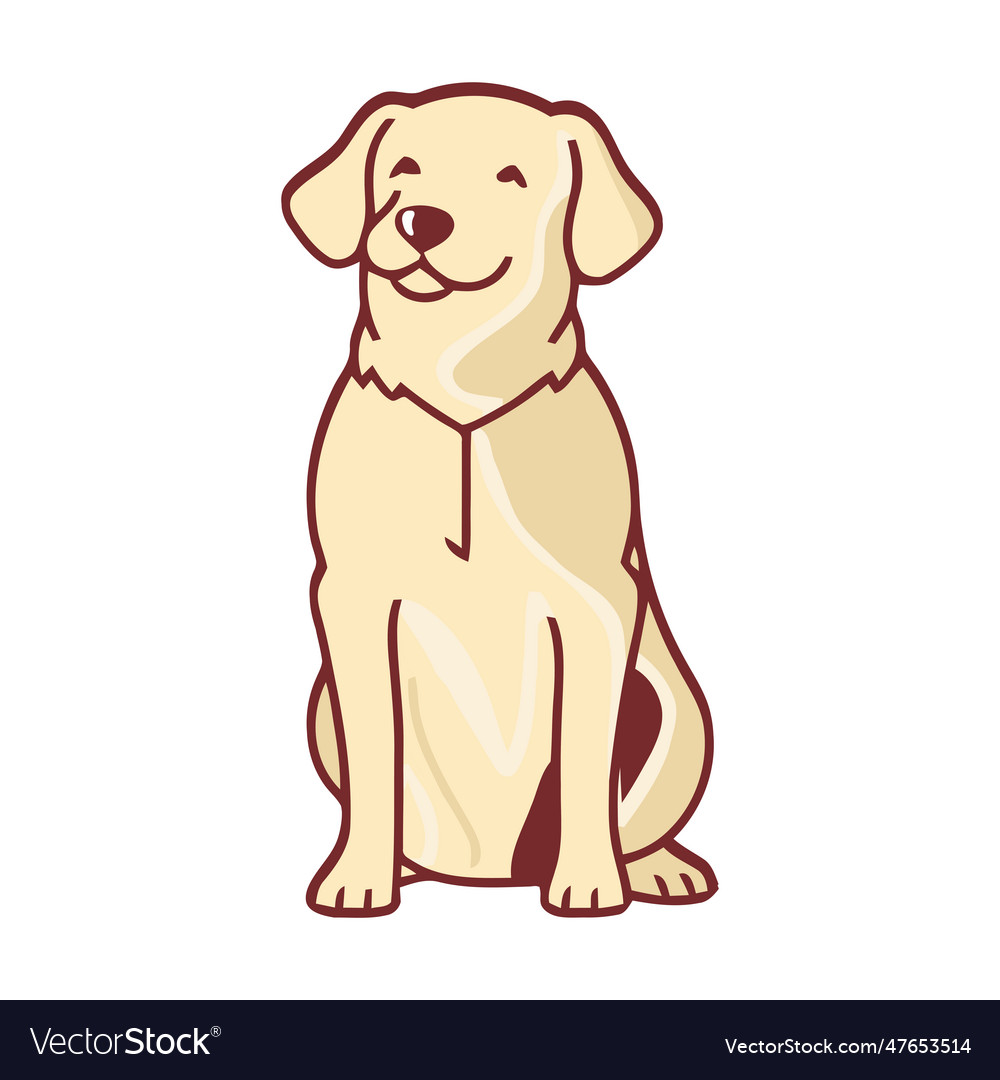 Smiling labrador puppy cute symbol of loyalty Vector Image